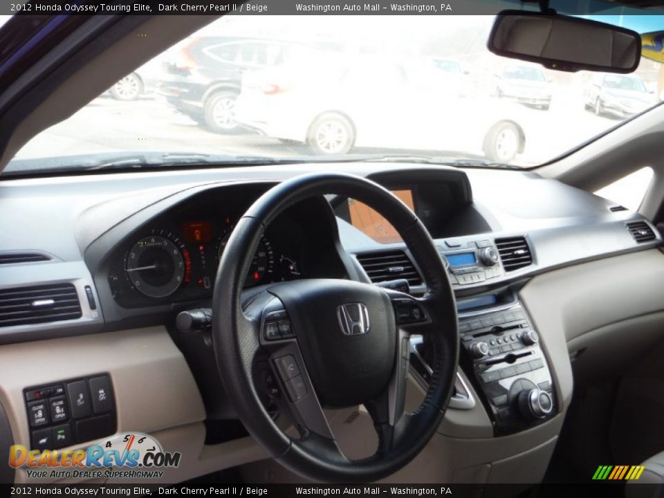2012 Honda Odyssey Touring Elite Dark Cherry Pearl II / Beige Photo #9