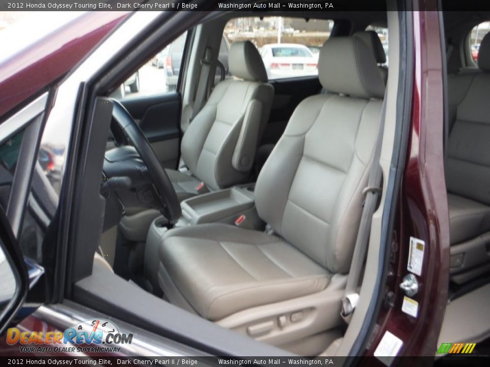 2012 Honda Odyssey Touring Elite Dark Cherry Pearl II / Beige Photo #10