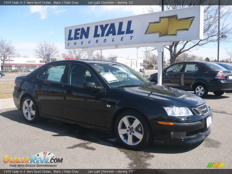 2006 Saab 9-3 Aero Sport Sedan Black / Slate Gray Photo #1