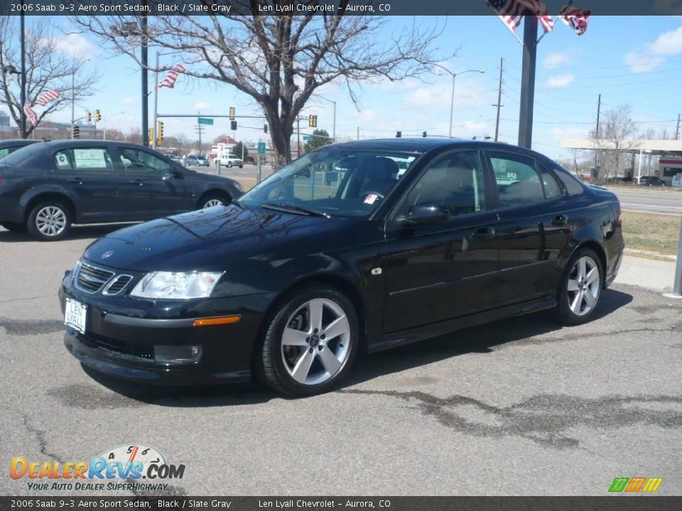 2006 Saab 9-3 Aero Sport Sedan Black / Slate Gray Photo #3