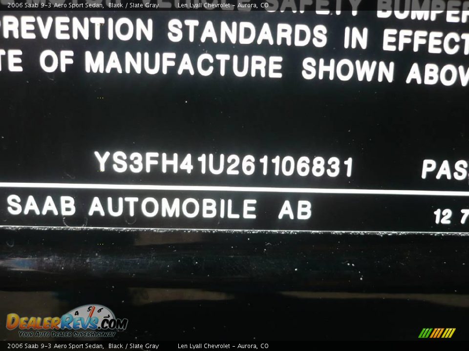 2006 Saab 9-3 Aero Sport Sedan Black / Slate Gray Photo #36