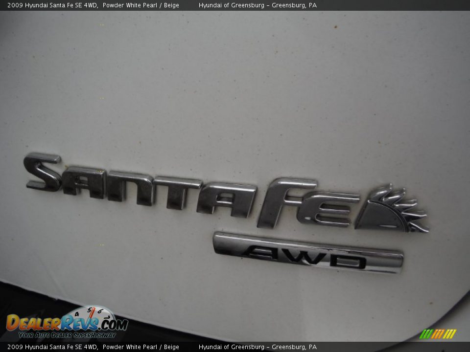 2009 Hyundai Santa Fe SE 4WD Powder White Pearl / Beige Photo #10
