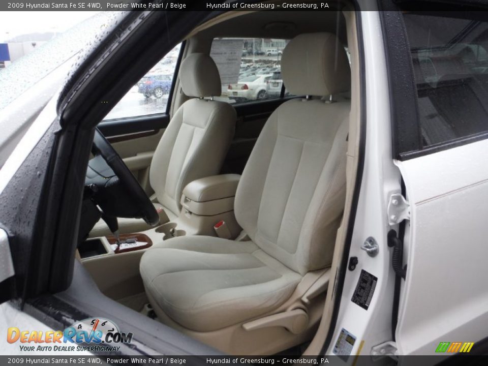 Front Seat of 2009 Hyundai Santa Fe SE 4WD Photo #15