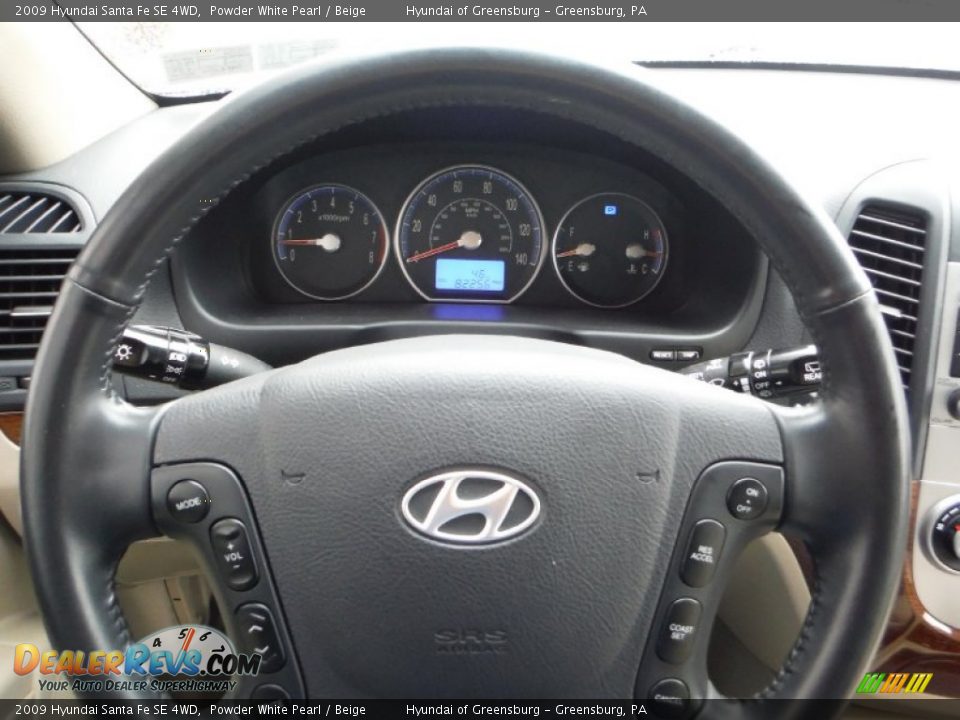 2009 Hyundai Santa Fe SE 4WD Steering Wheel Photo #23