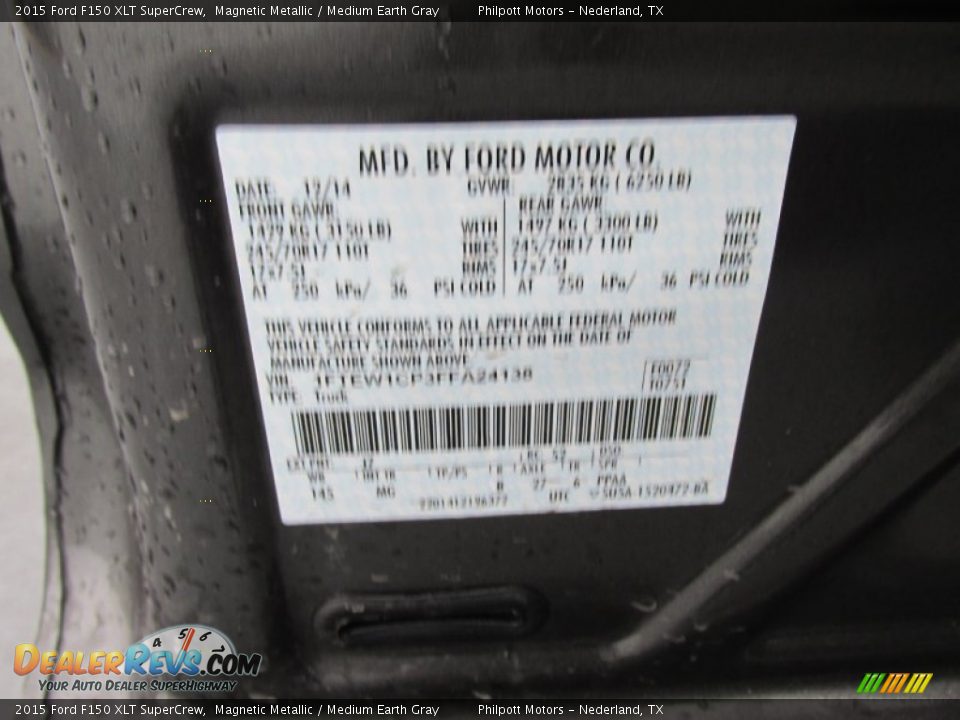 2015 Ford F150 XLT SuperCrew Magnetic Metallic / Medium Earth Gray Photo #30