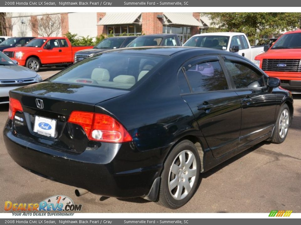 2008 Honda Civic LX Sedan Nighthawk Black Pearl / Gray Photo #3