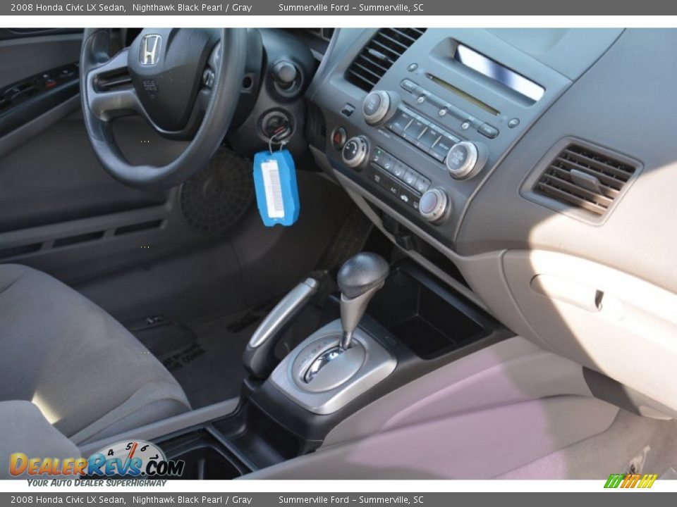 2008 Honda Civic LX Sedan Nighthawk Black Pearl / Gray Photo #19