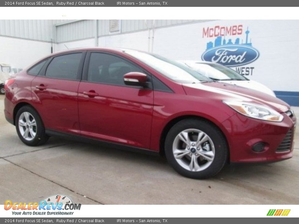 2014 Ford Focus SE Sedan Ruby Red / Charcoal Black Photo #1
