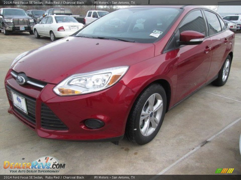 2014 Ford Focus SE Sedan Ruby Red / Charcoal Black Photo #5