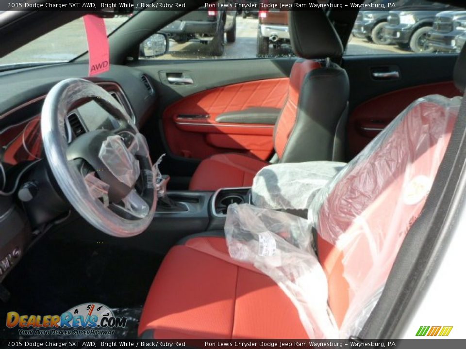 Black/Ruby Red Interior - 2015 Dodge Charger SXT AWD Photo #10