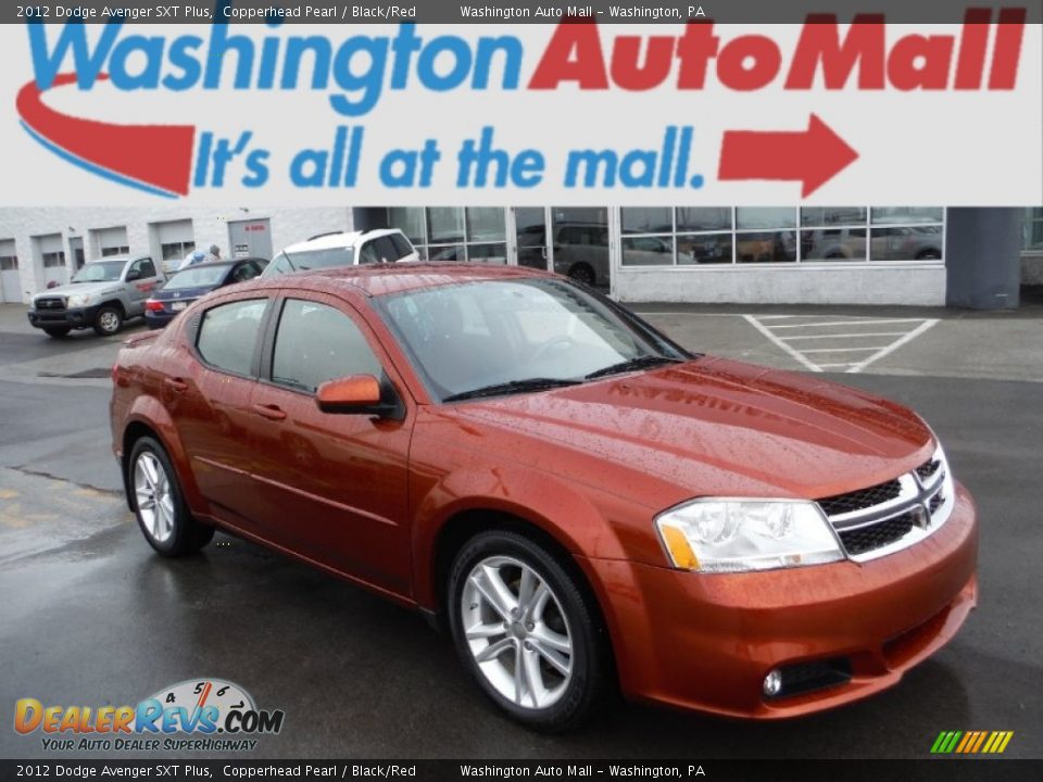 2012 Dodge Avenger SXT Plus Copperhead Pearl / Black/Red Photo #1
