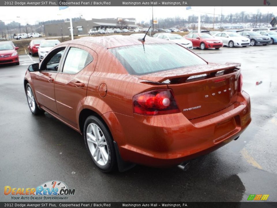 2012 Dodge Avenger SXT Plus Copperhead Pearl / Black/Red Photo #7