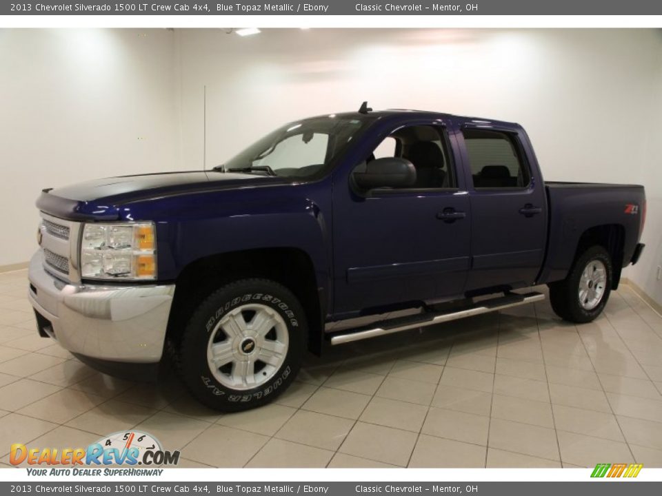2013 Chevrolet Silverado 1500 LT Crew Cab 4x4 Blue Topaz Metallic / Ebony Photo #3
