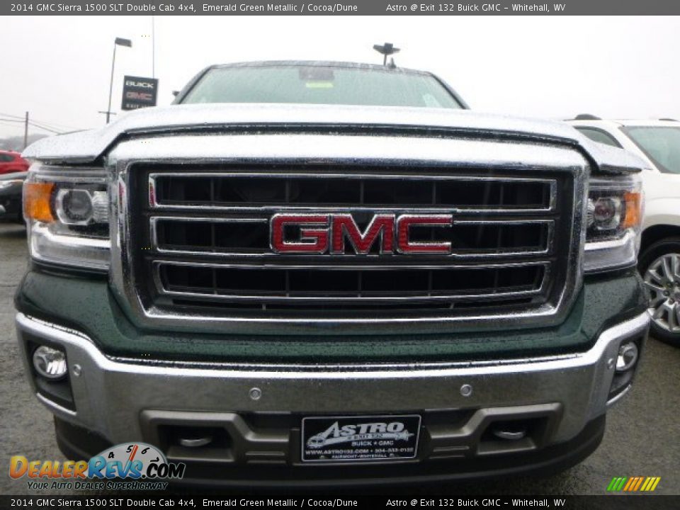 2014 GMC Sierra 1500 SLT Double Cab 4x4 Emerald Green Metallic / Cocoa/Dune Photo #2