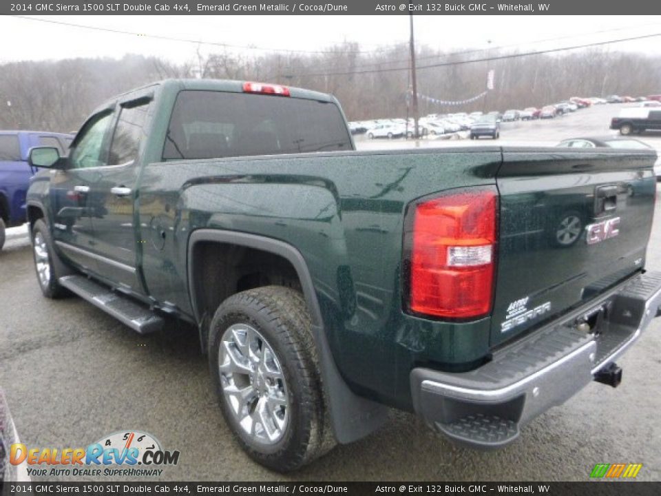 2014 GMC Sierra 1500 SLT Double Cab 4x4 Emerald Green Metallic / Cocoa/Dune Photo #5