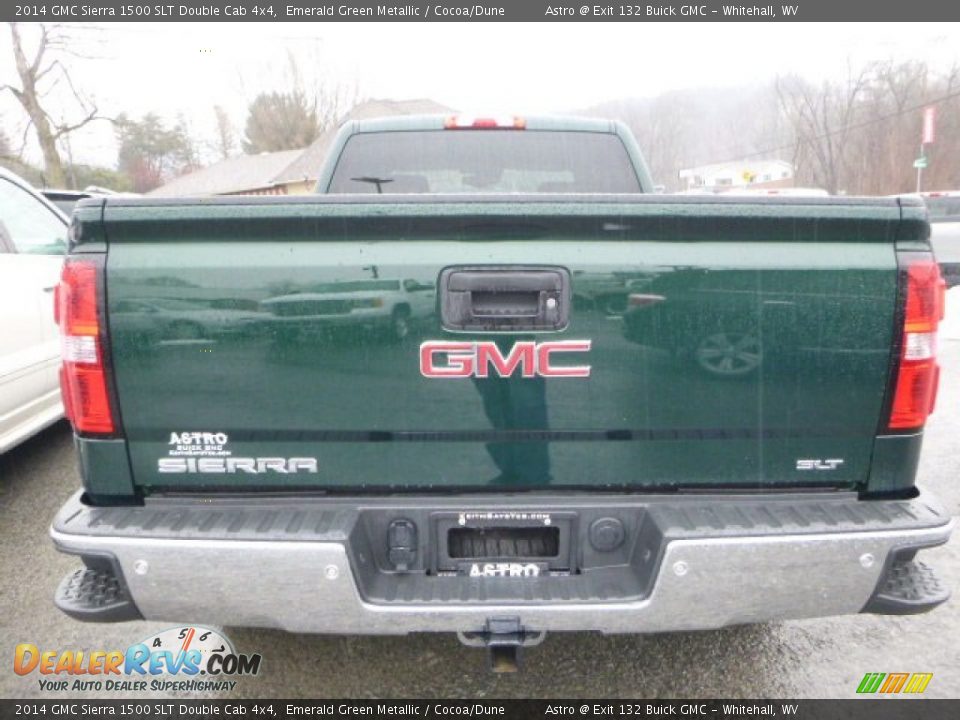 2014 GMC Sierra 1500 SLT Double Cab 4x4 Emerald Green Metallic / Cocoa/Dune Photo #6