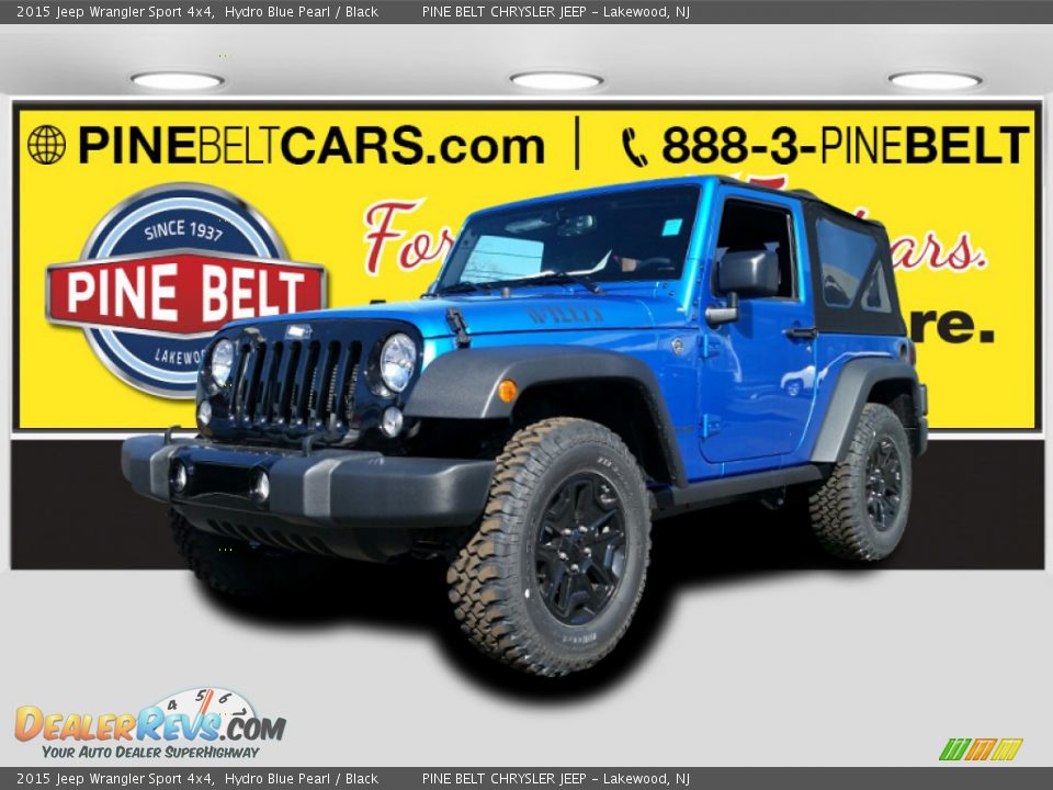 2015 Jeep Wrangler Sport 4x4 Hydro Blue Pearl / Black Photo #1