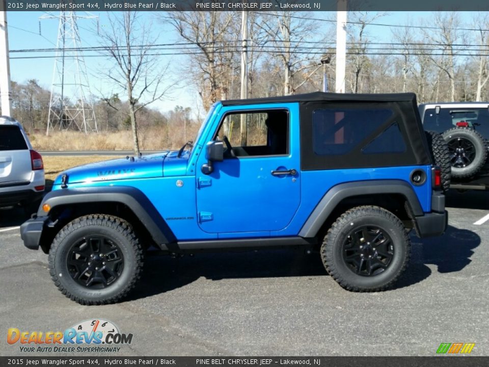 2015 Jeep Wrangler Sport 4x4 Hydro Blue Pearl / Black Photo #3