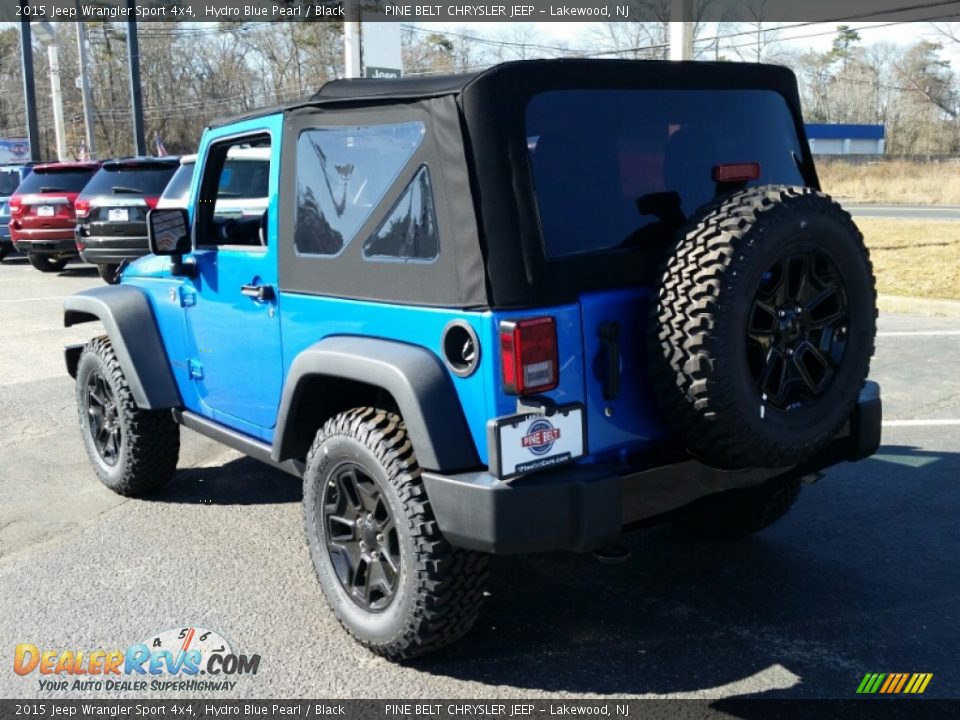 2015 Jeep Wrangler Sport 4x4 Hydro Blue Pearl / Black Photo #4