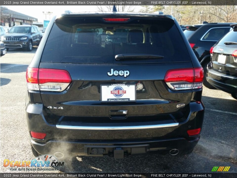 2015 Jeep Grand Cherokee Overland 4x4 Brilliant Black Crystal Pearl / Brown/Light Frost Beige Photo #5