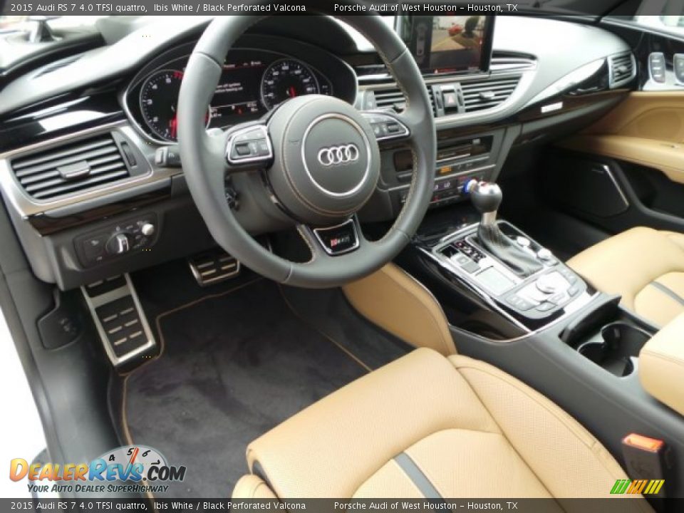 Black Perforated Valcona Interior - 2015 Audi RS 7 4.0 TFSI quattro Photo #11
