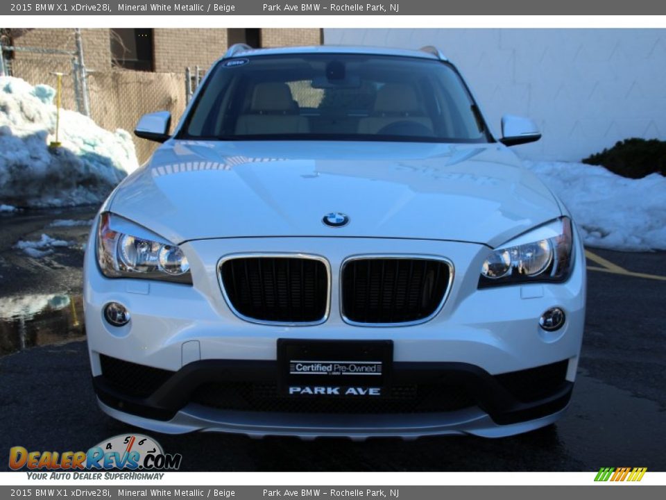 2015 BMW X1 xDrive28i Mineral White Metallic / Beige Photo #7