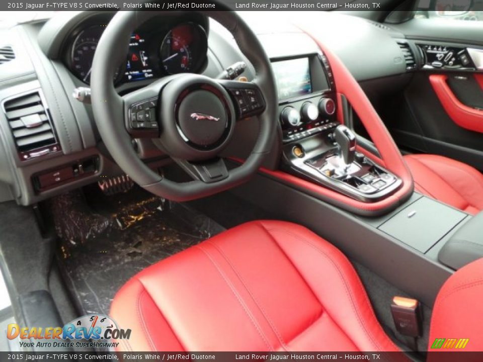 Jet/Red Duotone Interior - 2015 Jaguar F-TYPE V8 S Convertible Photo #12