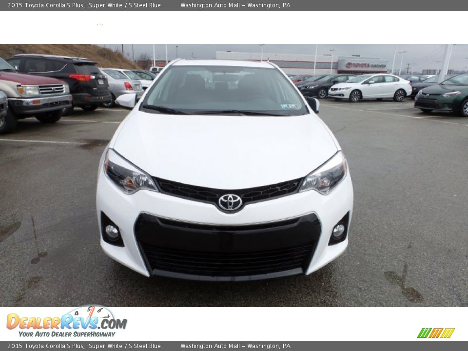 2015 Toyota Corolla S Plus Super White / S Steel Blue Photo #1