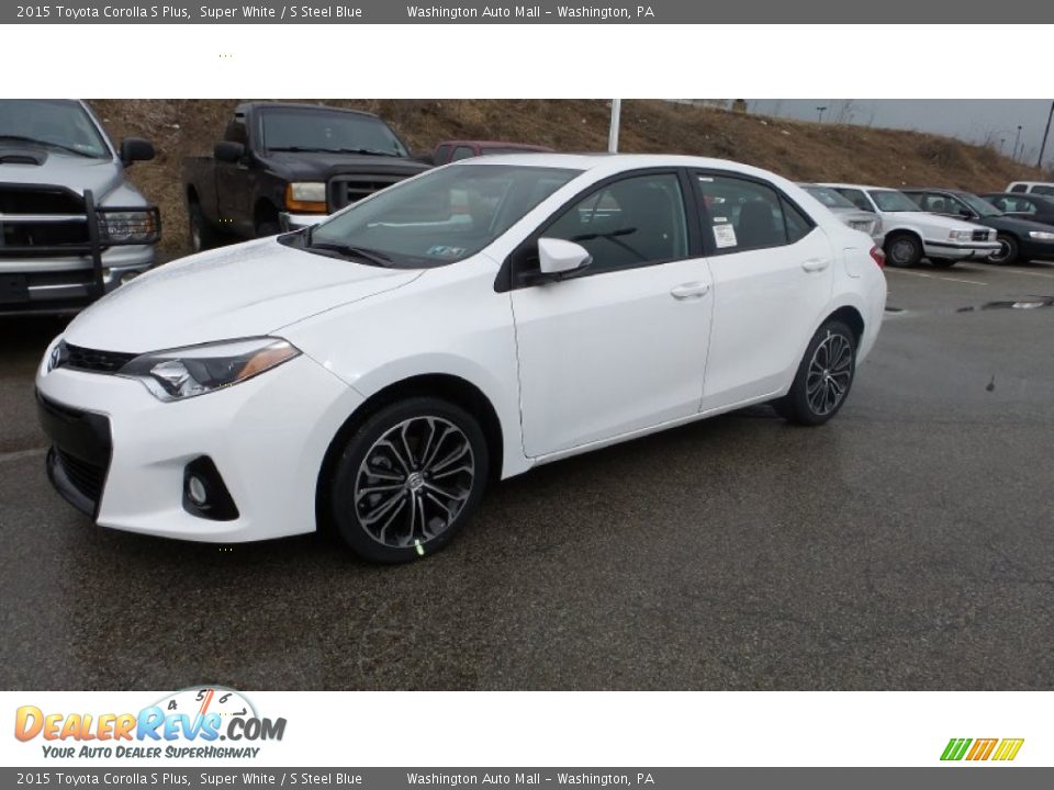 2015 Toyota Corolla S Plus Super White / S Steel Blue Photo #2