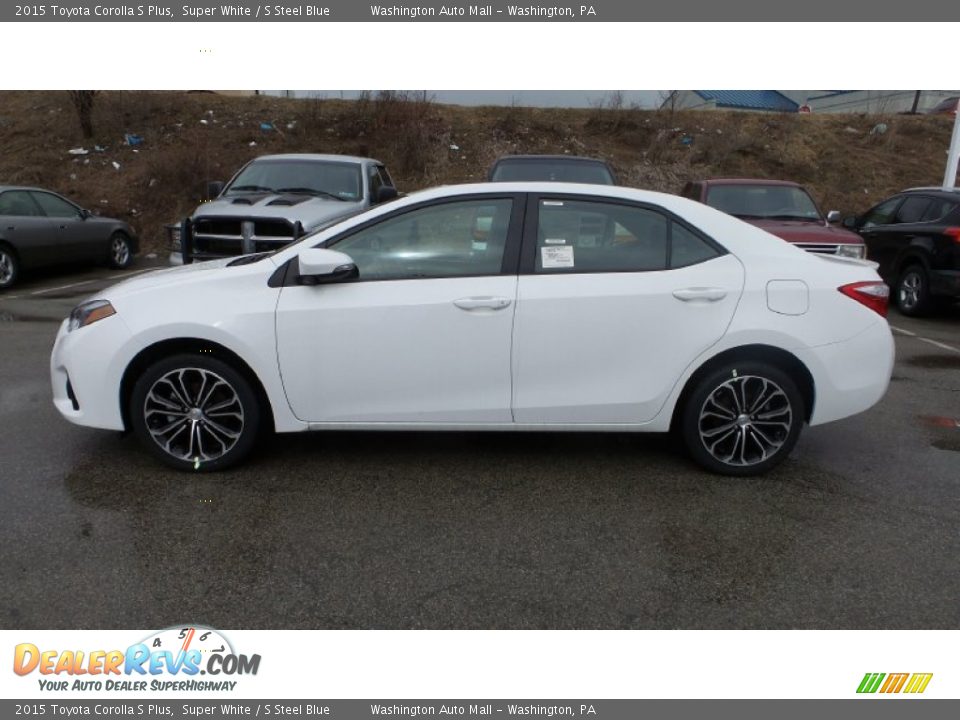 2015 Toyota Corolla S Plus Super White / S Steel Blue Photo #3