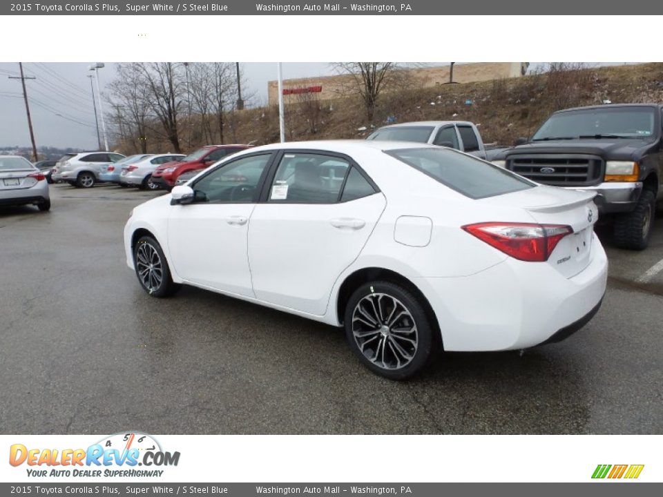 2015 Toyota Corolla S Plus Super White / S Steel Blue Photo #4