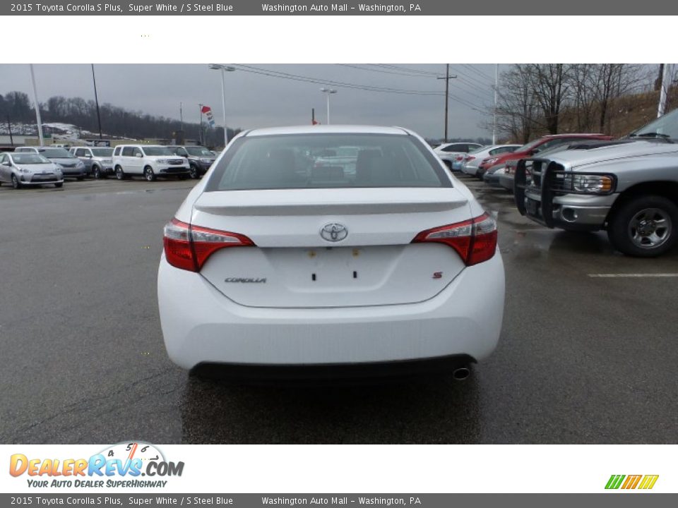 2015 Toyota Corolla S Plus Super White / S Steel Blue Photo #5