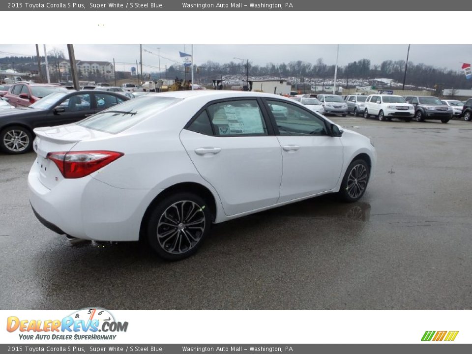2015 Toyota Corolla S Plus Super White / S Steel Blue Photo #6