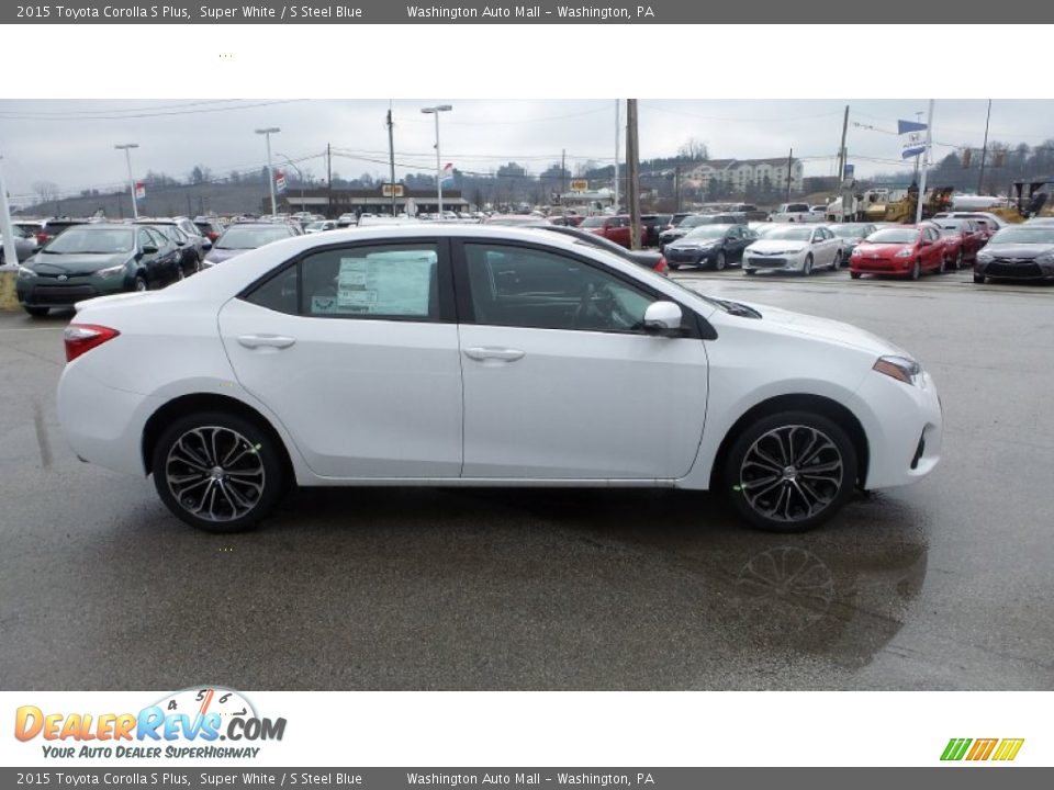 2015 Toyota Corolla S Plus Super White / S Steel Blue Photo #7