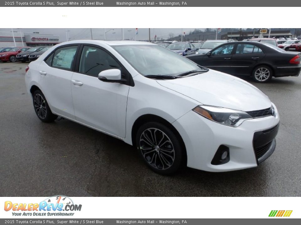 2015 Toyota Corolla S Plus Super White / S Steel Blue Photo #8