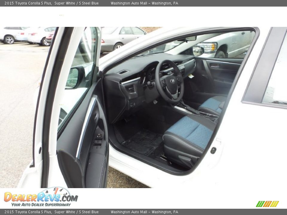 2015 Toyota Corolla S Plus Super White / S Steel Blue Photo #9