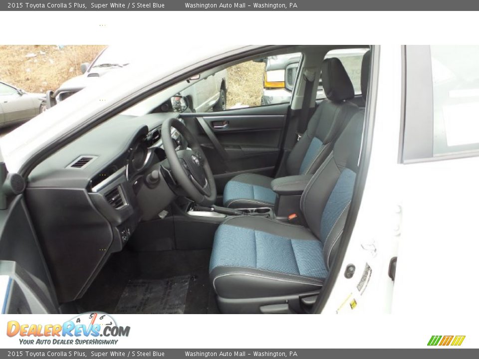 2015 Toyota Corolla S Plus Super White / S Steel Blue Photo #10