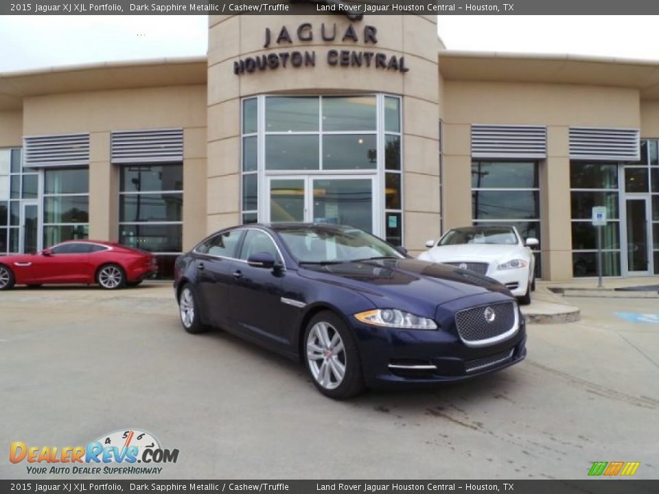 2015 Jaguar XJ XJL Portfolio Dark Sapphire Metallic / Cashew/Truffle Photo #1