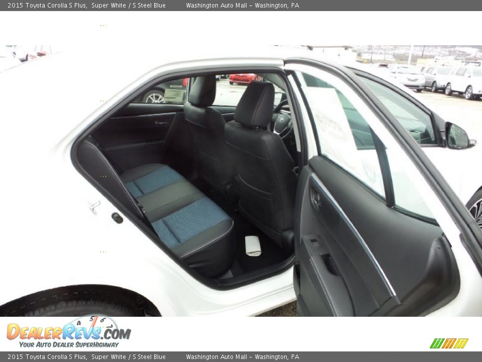 2015 Toyota Corolla S Plus Super White / S Steel Blue Photo #15