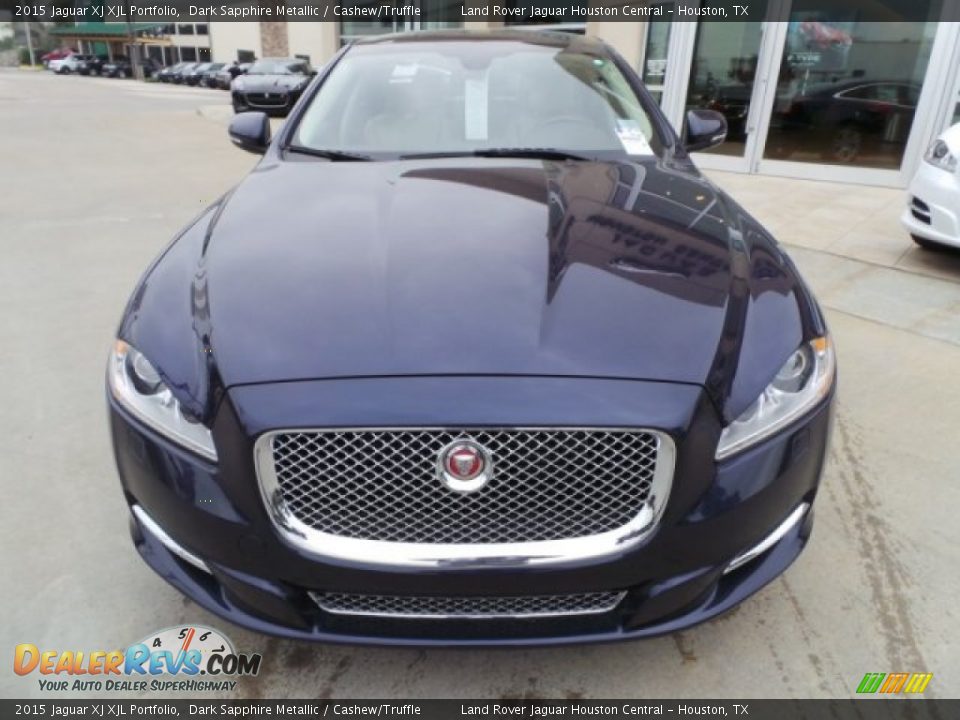 2015 Jaguar XJ XJL Portfolio Dark Sapphire Metallic / Cashew/Truffle Photo #3