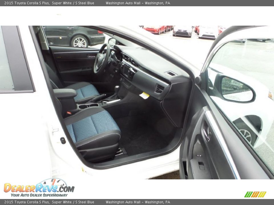 2015 Toyota Corolla S Plus Super White / S Steel Blue Photo #17