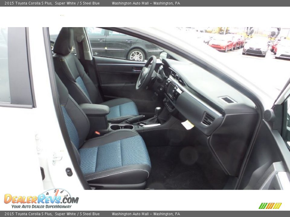 2015 Toyota Corolla S Plus Super White / S Steel Blue Photo #18