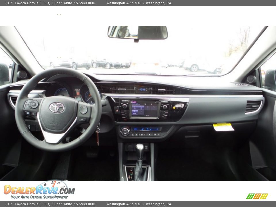 2015 Toyota Corolla S Plus Super White / S Steel Blue Photo #19