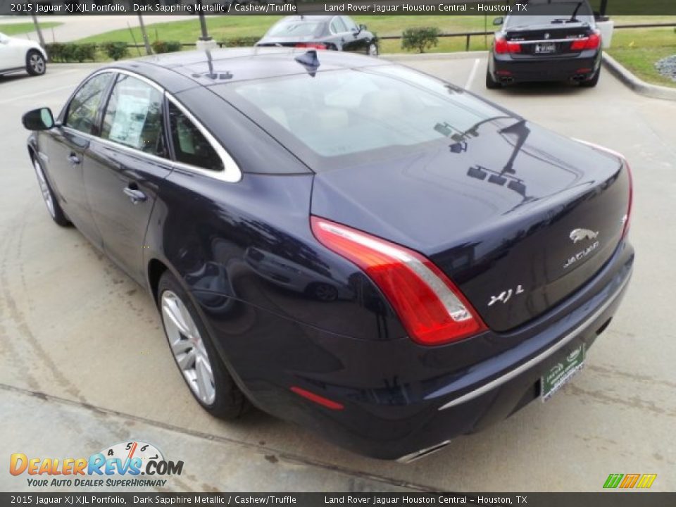 2015 Jaguar XJ XJL Portfolio Dark Sapphire Metallic / Cashew/Truffle Photo #6