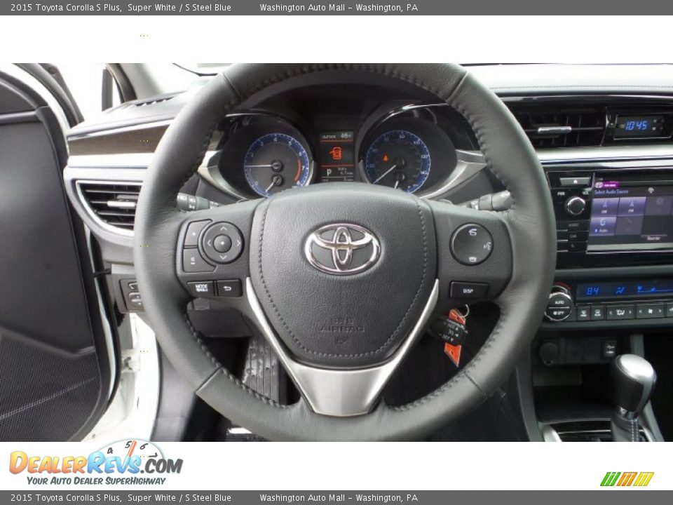 2015 Toyota Corolla S Plus Super White / S Steel Blue Photo #20