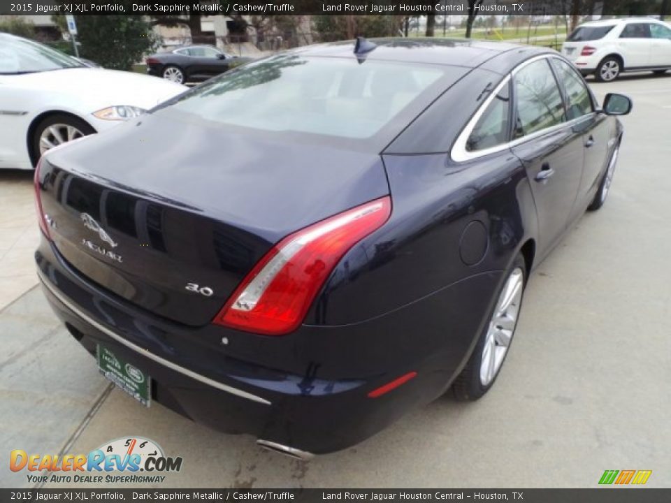 2015 Jaguar XJ XJL Portfolio Dark Sapphire Metallic / Cashew/Truffle Photo #8