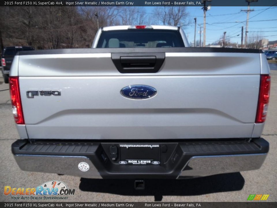 2015 Ford F150 XL SuperCab 4x4 Ingot Silver Metallic / Medium Earth Gray Photo #7