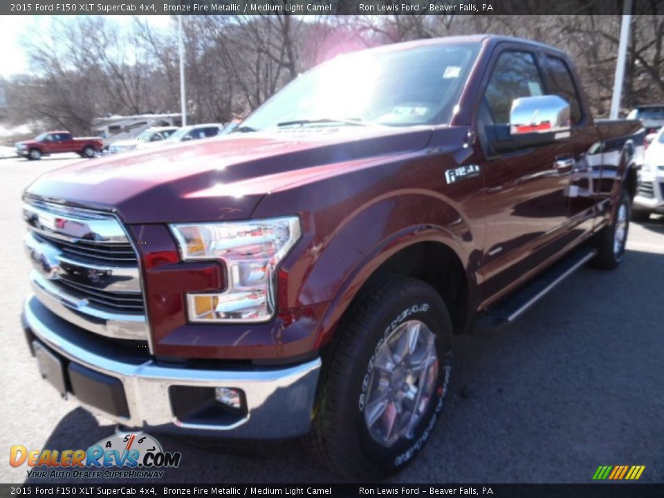 2015 Ford F150 XLT SuperCab 4x4 Bronze Fire Metallic / Medium Light Camel Photo #4