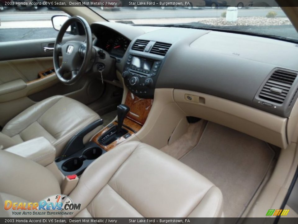Ivory Interior - 2003 Honda Accord EX V6 Sedan Photo #8