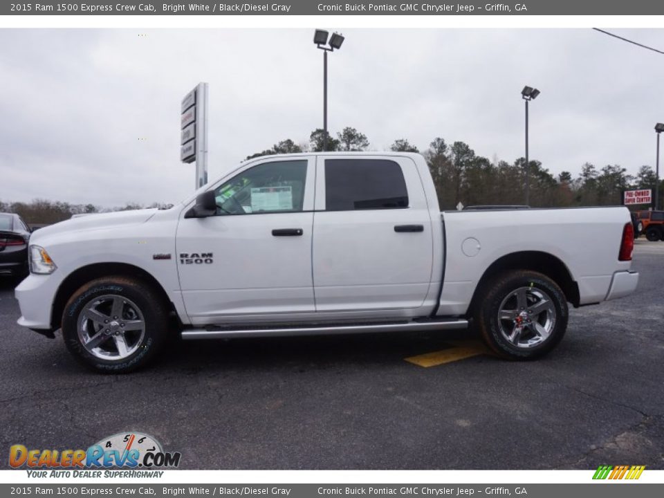 2015 Ram 1500 Express Crew Cab Bright White / Black/Diesel Gray Photo #4